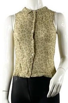 Load image into Gallery viewer, BANANA REPUBLIC Blouse, Tan and Green, Size XS, SKU 000128-2
