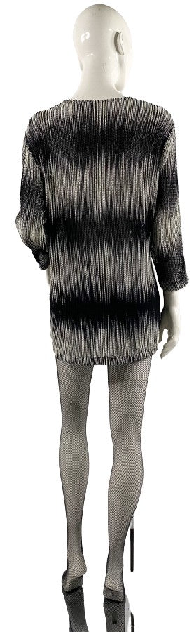 CHICO'S Top Black and White Size 2 SKU 000316-6