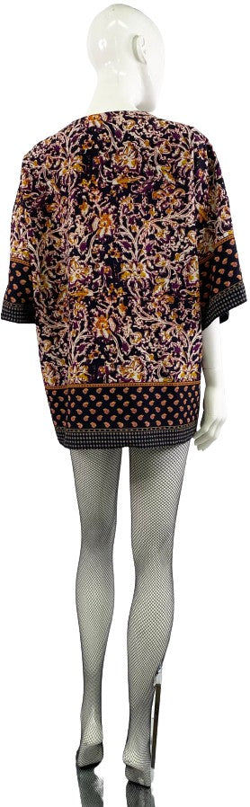 Liz Claiborne Top or Cover Navy Patterned  Size S/M  SKU 000354-03