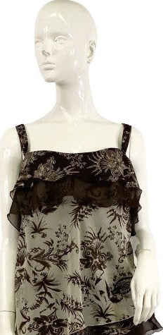 Zoey Beth Top Brown Patterned Sleeveless Size 3X  SKU 000354-04