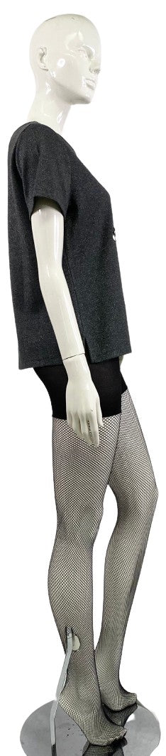 Liz Claiborne Top Grey Shimmer Embellished Size M  SKU 000354-16