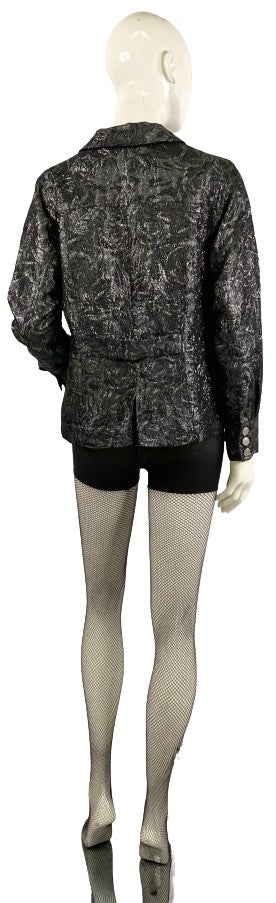 Laura Ashley Jacket Black Metallic Patterned Size S SKU 000354-17