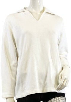 Talbots Top White Long Sleeve with Hood Size S SKU 000344-3