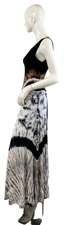 Kamana Dress Open Back Black White Tie Dye NWT   Size M  SKU 000349-6