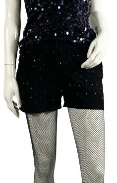 Diane Von Furstenberg Shorts Black Embellished Size 2 SKU 000361-6