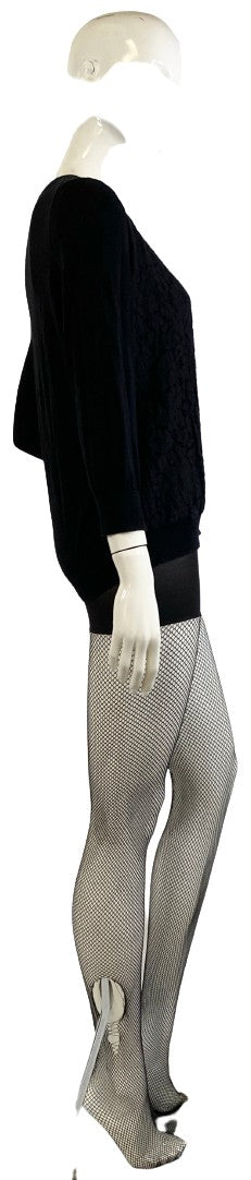 Talbots Sweater/Cardigan Black Lace Front Size M  SKU 000314-18