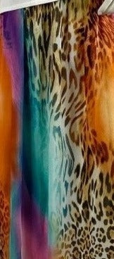 Catch My I 70's Skirt Multi Colors and Animal Print Size L  SKU 000276-12-1
