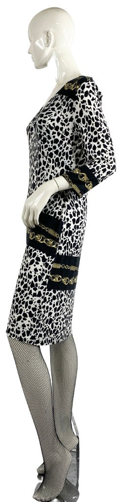 Joseph Ribkoff Dress Animal Print Fitted Size 12 SKU 000123-1