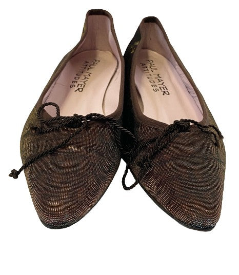 Paul Mayer Attitudes Shoes Brown Iridescent Flats Size 10 SKU 000279-13