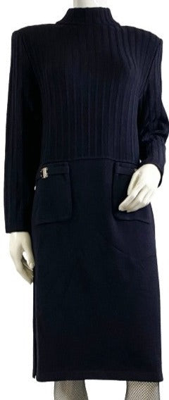 St. John Dress Black Knit Size 10  SKU 000121-11