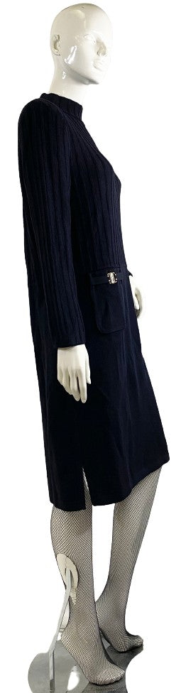 St. John Dress Black Knit Size 10  SKU 000121-11