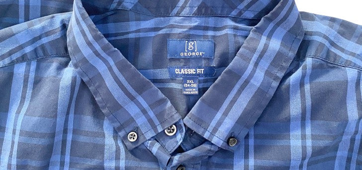 George Shirt Men's Dark Blue Light Blue Size 2XL SKU 000396-6 Designers On A Dime George Shirt Men's Dark Blue Light Blue Size 2XL SKU 000396-6 Designers On A Dime