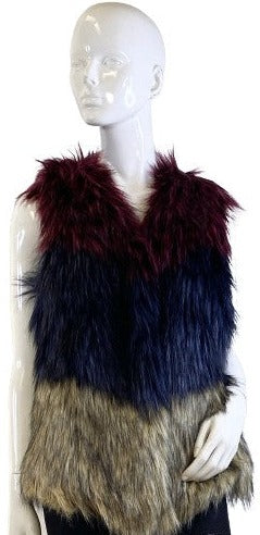CUSP by Neiman Marcus Fur Vest Tri Color Size S SKU 000396-7