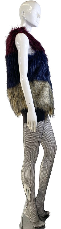 Load image into Gallery viewer, CUSP by Neiman Marcus Fur Vest Tri Color Size S SKU 000396-7
