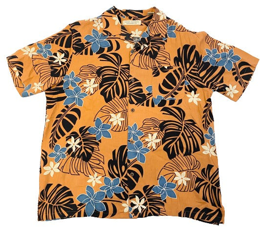 Island Republic Shirt Silk Men's Orange Black Size XL SKU 000156