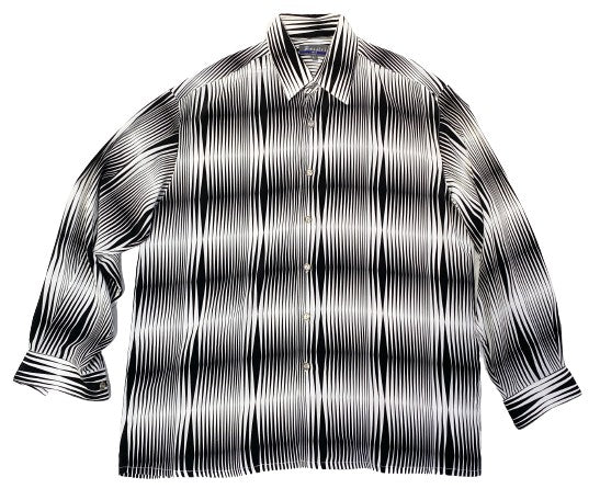 Bassiri 50's Shirt Men's Black White Long Sleeve Size L SKU 000160