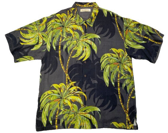 Tommy Bahama Shirt Men's Black Green Tropical Size XL SKU 000183-1