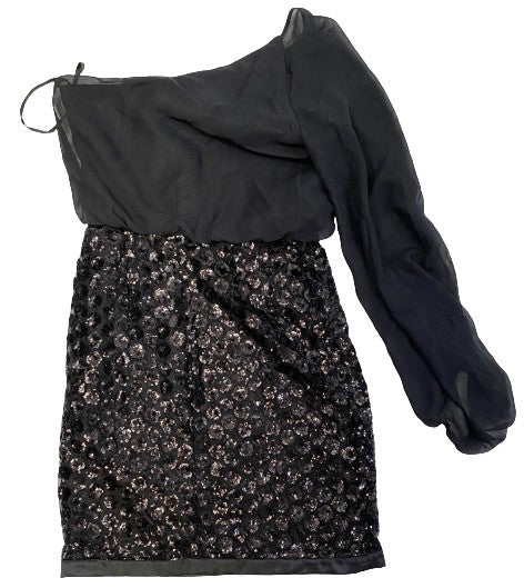 Laundry  Dress Black Purple Sequins NWT Size 0 SKU 000375-3