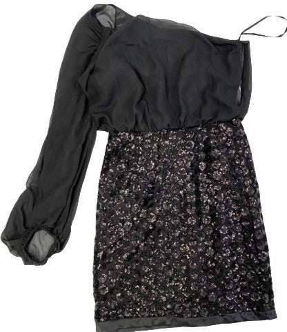Laundry  Dress Black Purple Sequins NWT Size 0 SKU 000375-3