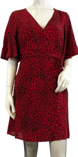 Sanctuary Dress Red Black Animal Print Size M NWT SKU 000397-3