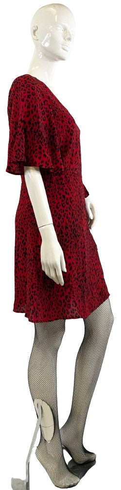 Sanctuary Dress Red Black Animal Print Size M NWT SKU 000397-3