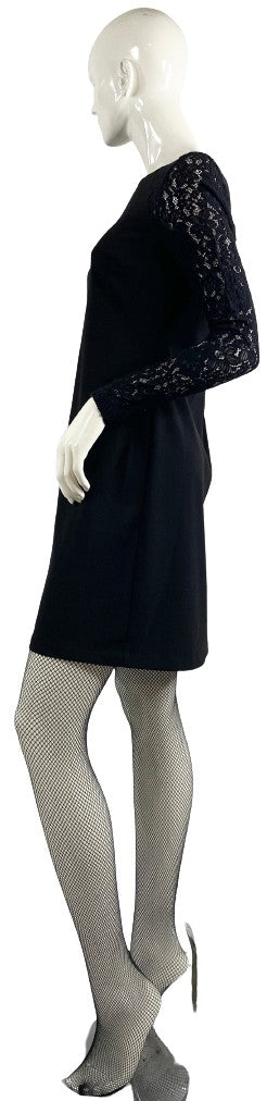 Tommy Hilfiger Dress Black Lace Sleeves Size 8 SKU 000398-9