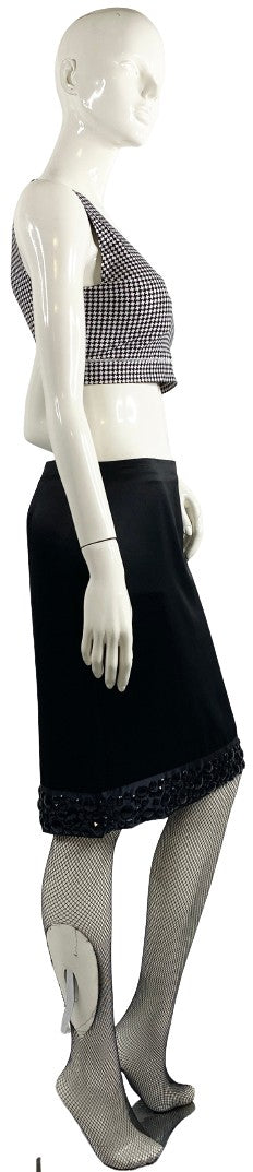White House Black Market Skirt Black Embellished Size 4 SKU 000398-21