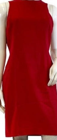 jones new york red dress Jones New York Dress Women's 20W Red Black Abstract Print Sleeveless Belted