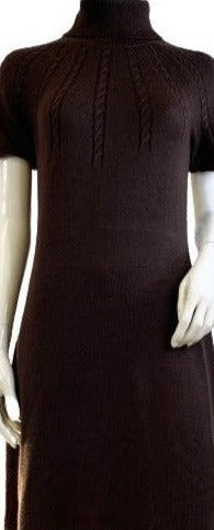 Calvin Klein Sweater Dress Brown Short Sleeve Size S SKU 000319-11