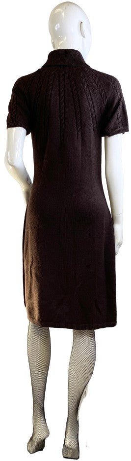 Calvin Klein Sweater Dress Brown Short Sleeve Size S SKU 000319-11