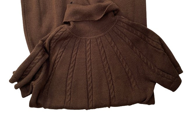 Calvin Klein Sweater Dress Brown Short Sleeve Size S SKU 000319-11