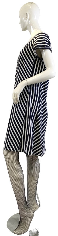 Talbots Dress Navy Blue White Stripes Size L SKU 000319-17