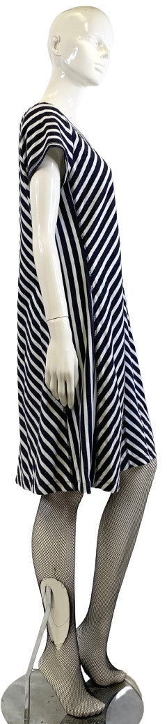 Talbots Dress Navy Blue White Stripes Size L SKU 000319-17