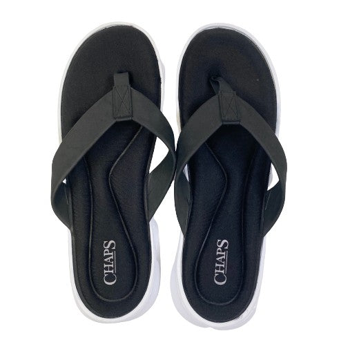Chaps Men's Sandals Black White Memory Foam Size L SKU 000059-6