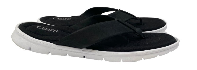 Chaps Men's Sandals Black White Memory Foam Size L SKU 000059-6