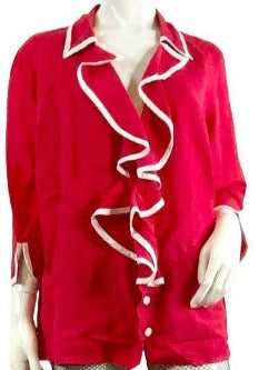 JG Hook Shirt Red White Size 22W  SKU 000410-3