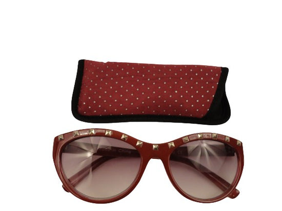 Sunglasses Readers w/Case Burgundy Embellished SKU 400-36