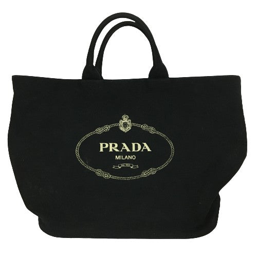 Prada Tote Bag 2 Way Large Canvas Bag Black SKU 000347-14