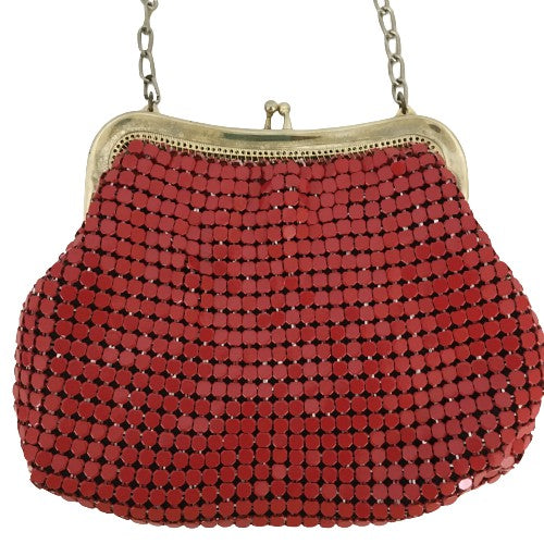 Purse Red Mesh Possibly Whiting & Davis SKU 000324-12