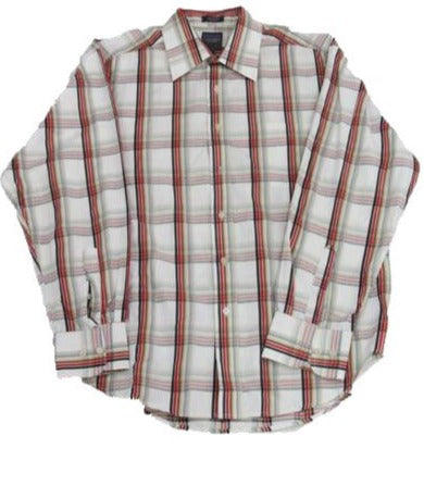 NO SKU MENS American Modern Alexander Julian Plaid 100% Cotton Dress Shirt Size XL (SKU 000