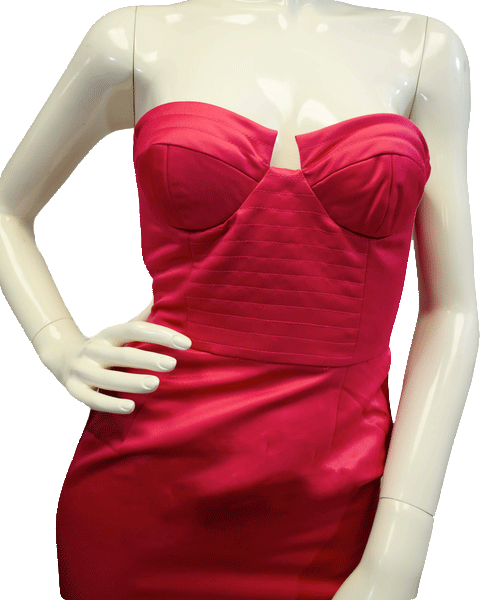 Load image into Gallery viewer, Attracted To You Hot Pink Strapless Dress Size Small SKU 000061
