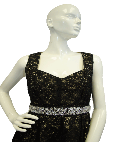 Monteau Dress Black Lace Embellished Size L SKU 000085 Designers On A Dime Monteau Dress Black Lace Embellished Size L SKU 000085 Designers On A Dime