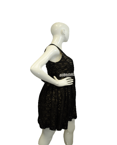 Monteau Dress Black Lace Embellished Size L SKU 000085 Designers On A Dime Monteau Dress Black Lace Embellished Size L SKU 000085 Designers On A Dime