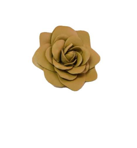Load image into Gallery viewer, NO SKU Tan Leather Camelia Broach
