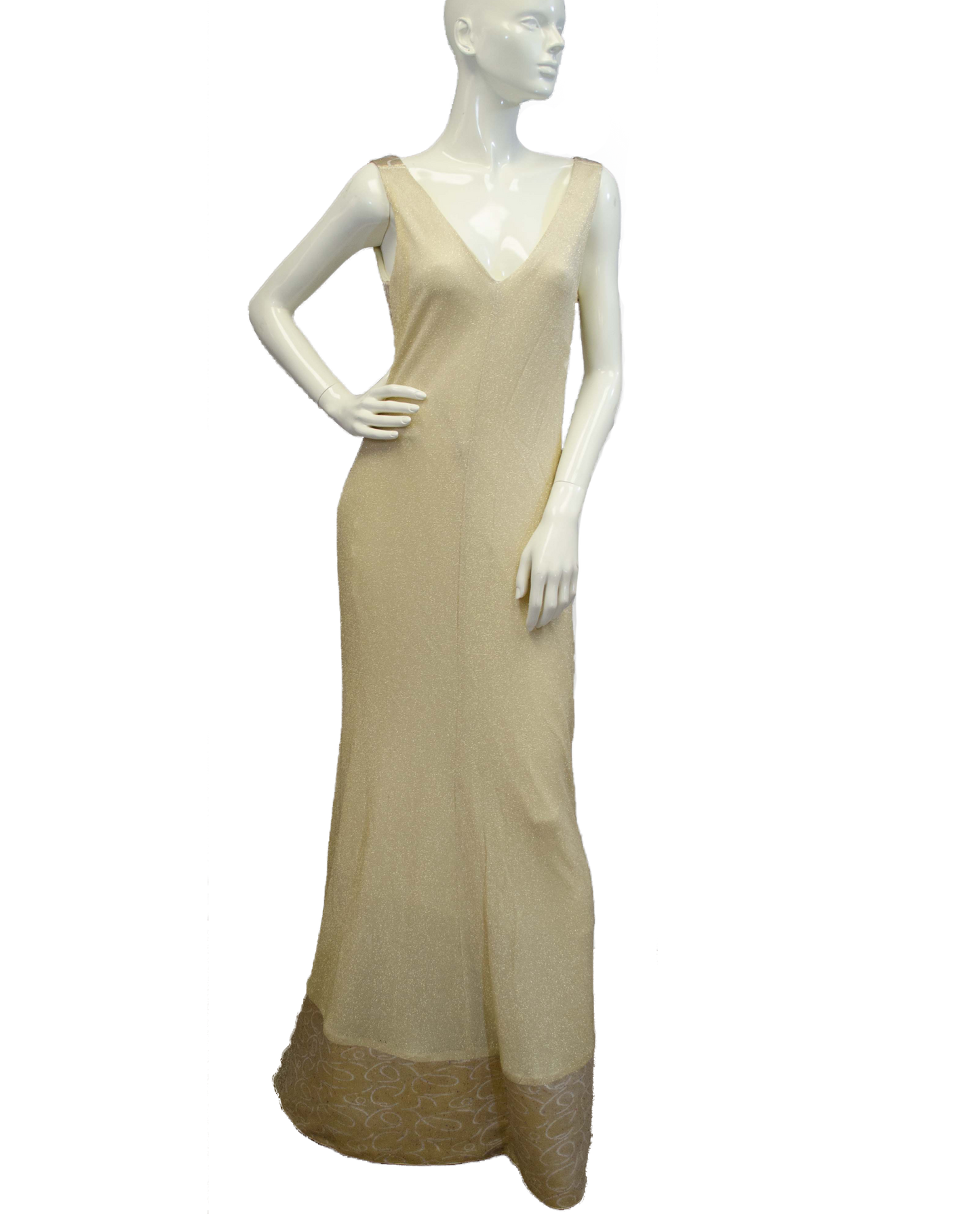 Mardi Gras Gold Dress and Cape Size Small (SKU 000077) - Designers On A Dime - 1