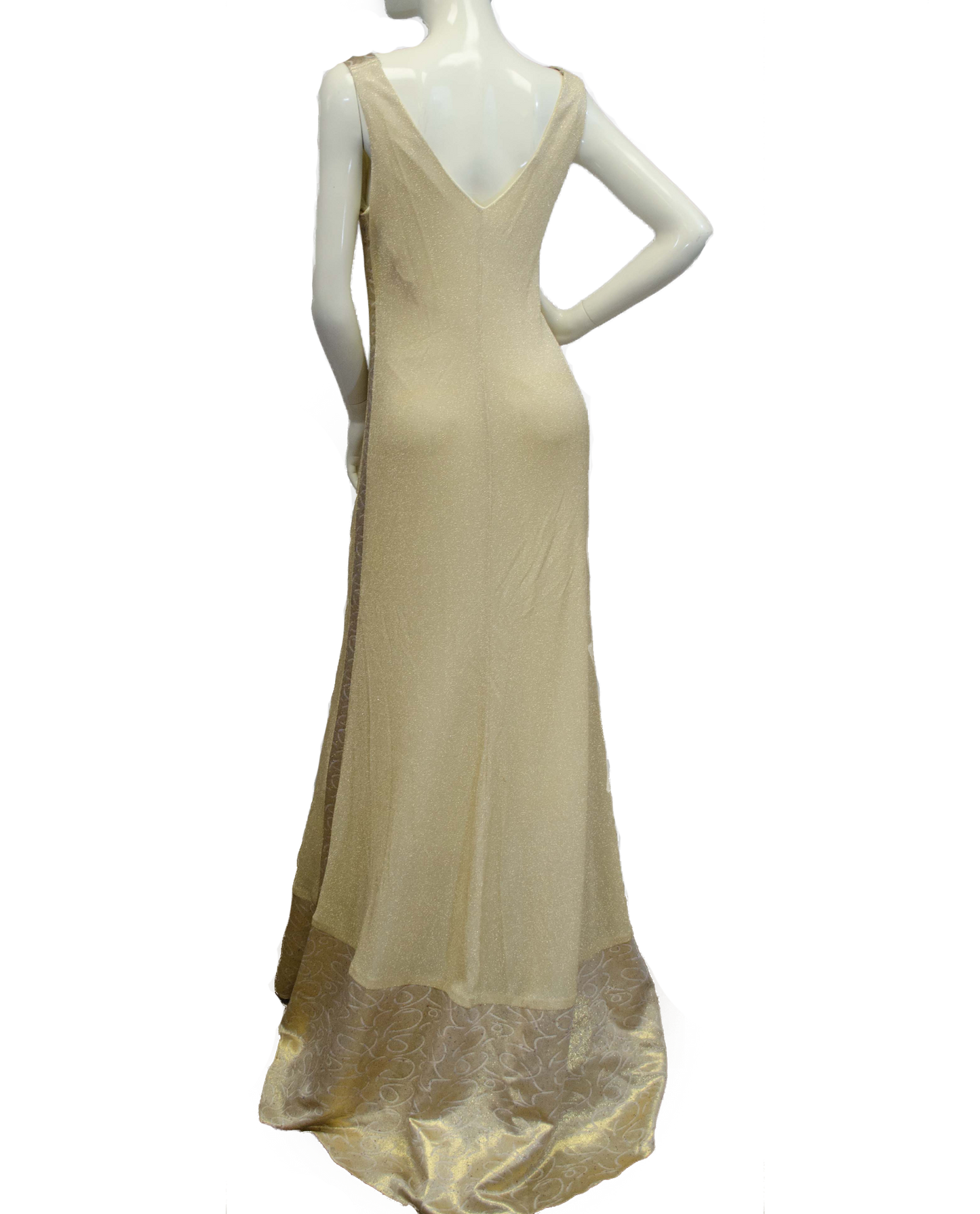 Load image into Gallery viewer, Mardi Gras Gold Dress and Cape Size Small (SKU 000077) - Designers On A Dime - 6

