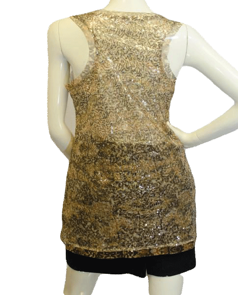 Load image into Gallery viewer, Motherhood Maternity Top Gold Sequins Size Small SKU 000025
