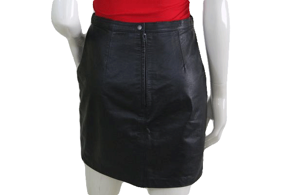 Tip Top 80's Black Leather Mini Skirt Size 9/10 SKU 000074