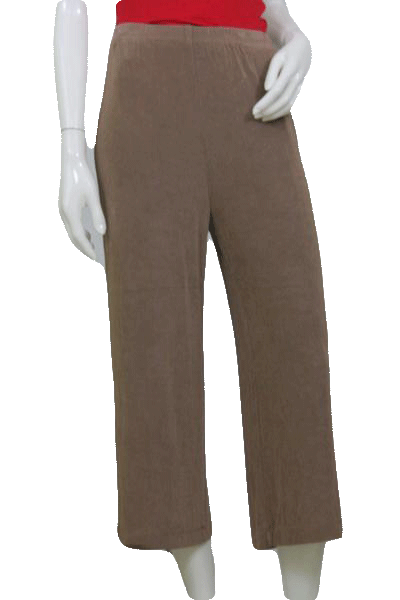 Chicos 80's Brown Elastic Waistband Pants Size 1 SKU 000120