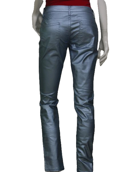 Load image into Gallery viewer, VS Siren 80&amp;#39;s Metallic Blue Jean Style Pants Size 6 SKU 000119
